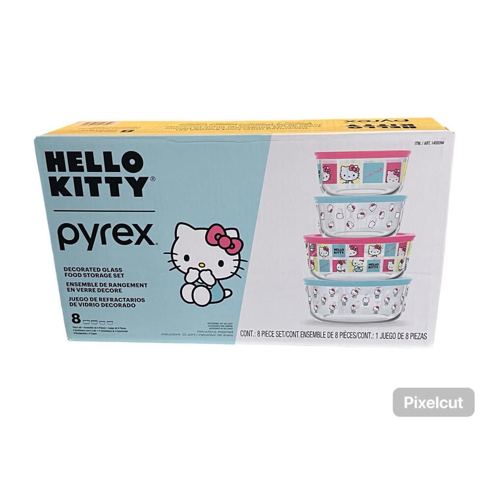 Pyrex Hello Kitty Decorated Glass Storage Containers